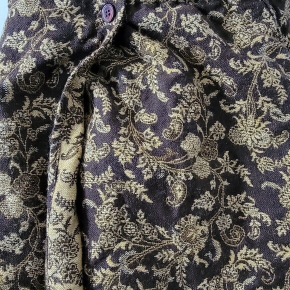 VTG Sag Harbor Womens Midi Skirt Faux Wrap Sz 2XL Brown & Gold Brocade Preppy - Picture 6 of 12